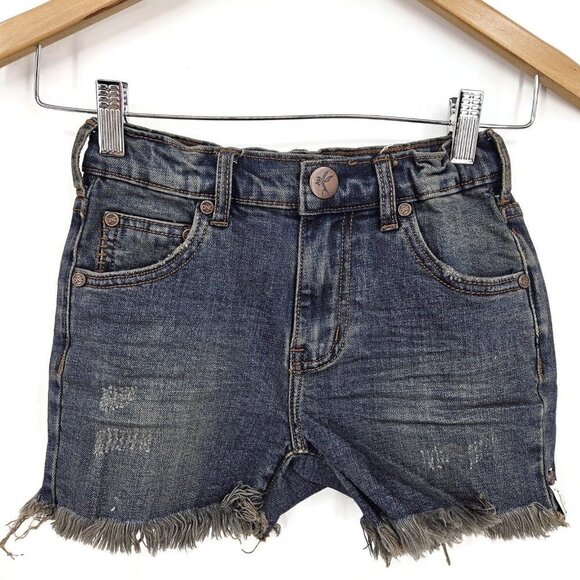 New One Teaspoon Mr Relaxed Denim Shorts Boys 8-9 Blk Indigo Blue Cut-Offs - Picture 2 of 5